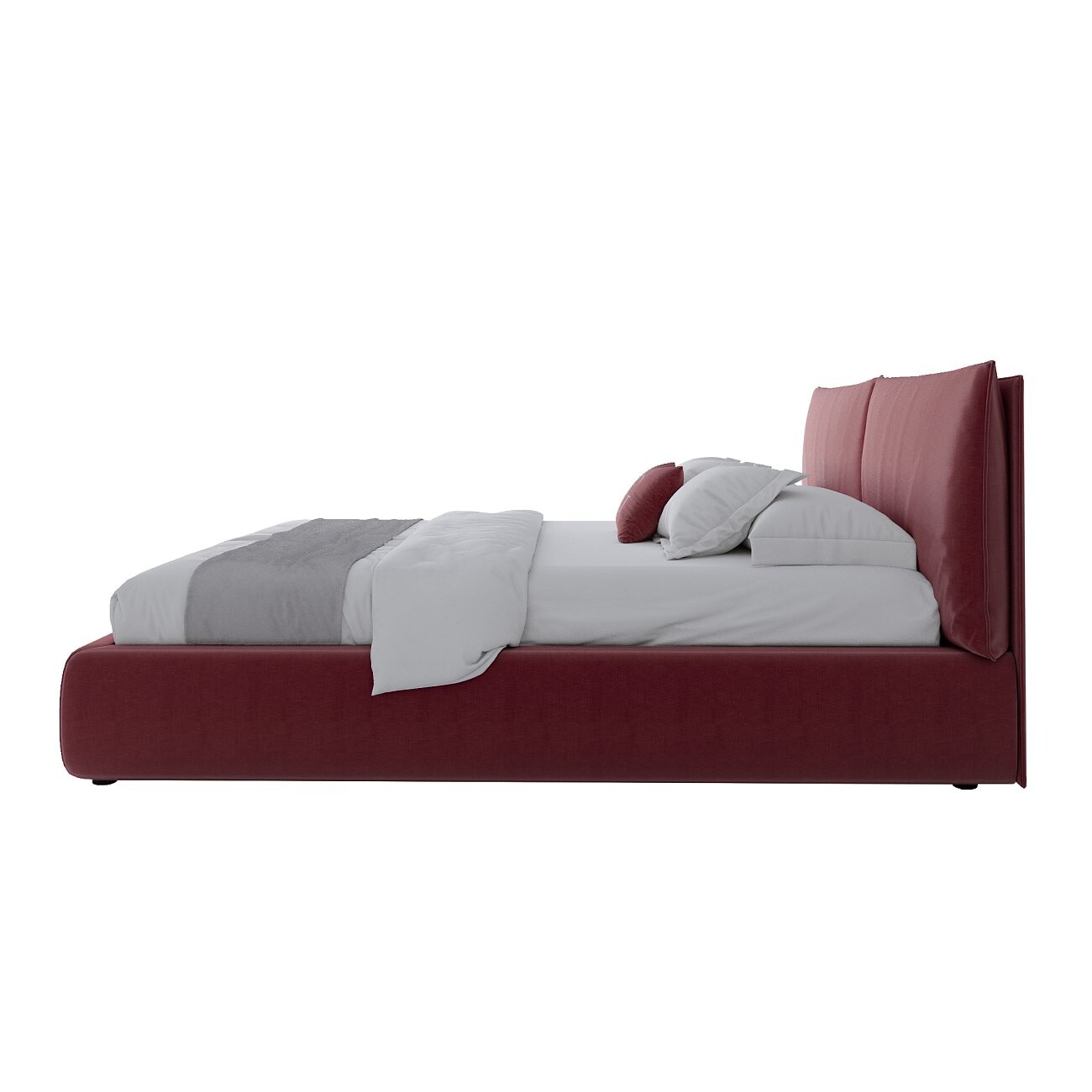 Кровать двуспальная 180х200 бордовая Bubble - изображение 3