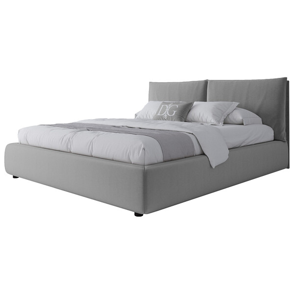 Кровать двуспальная 180х200 серая Bubble - изображение 1