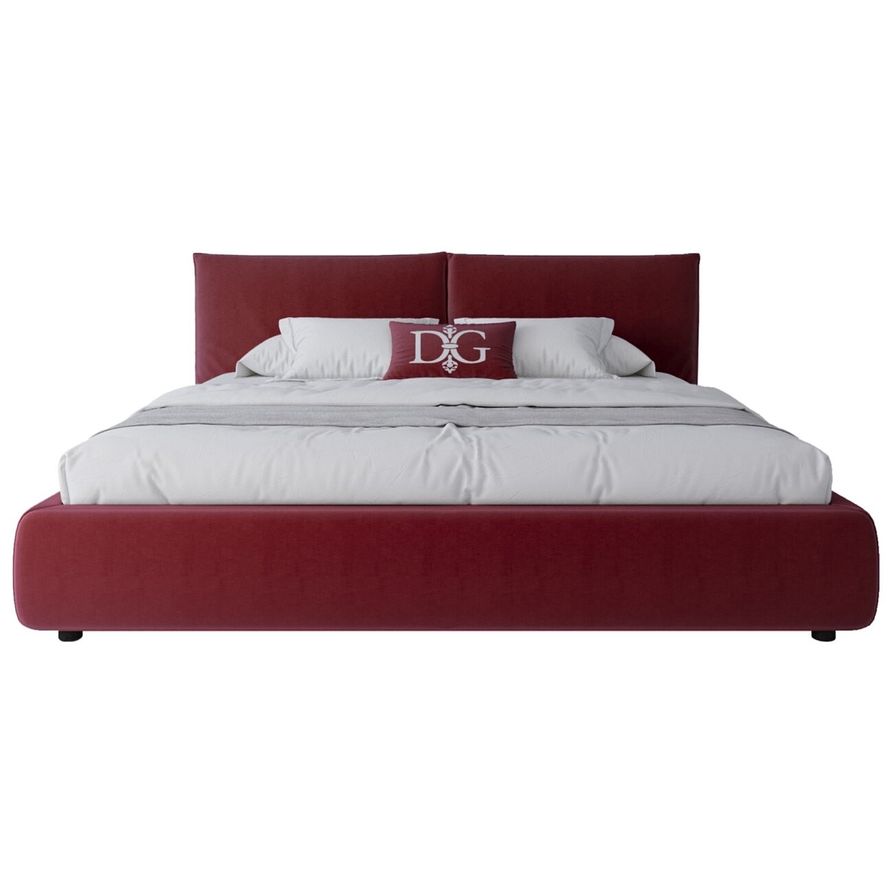 Кровать евро 200х200 бордовая Bubble - изображение 2