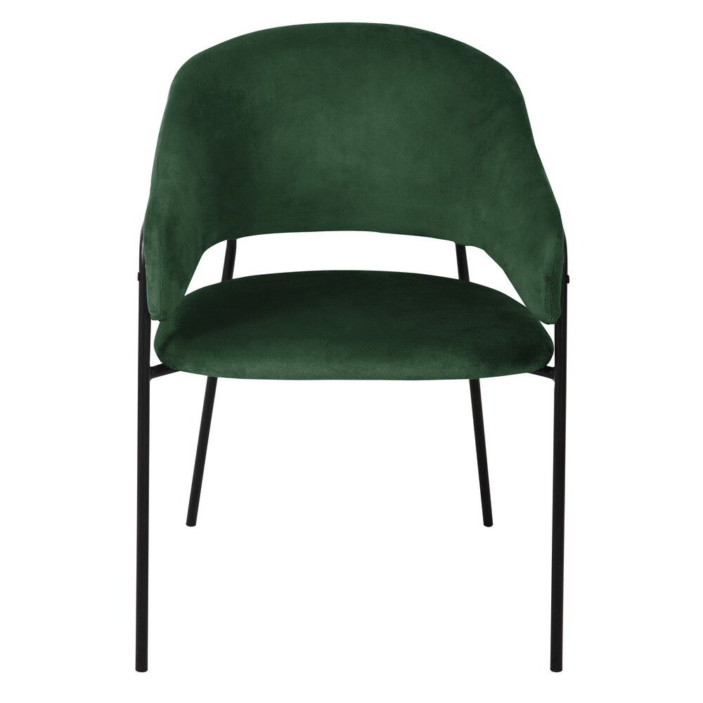 Обеденный стул с мягкими подлокотниками темно-зеленый Felix