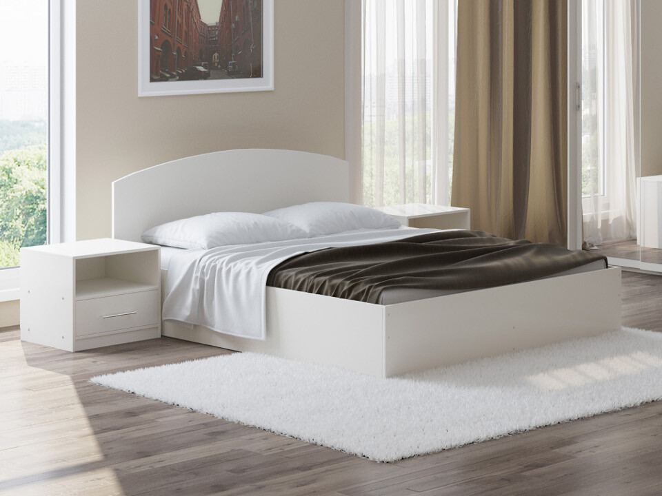 Кровать с изножьем и подъемным механизмом двуспальная