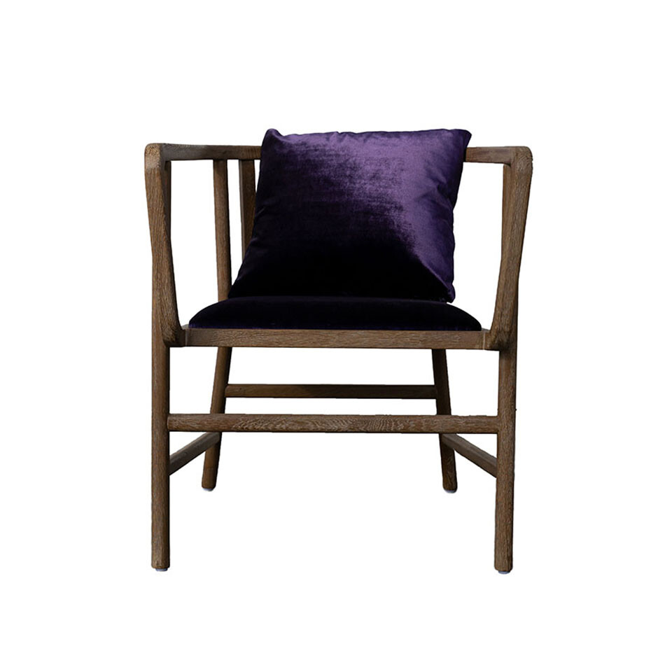 Обеденное кресло с жесткими подлокотниками фиолетовое - изображение 2