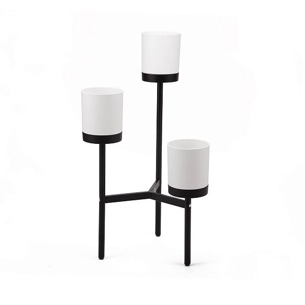 Кашпо на подставке белое, черное Corvara - изображение 1