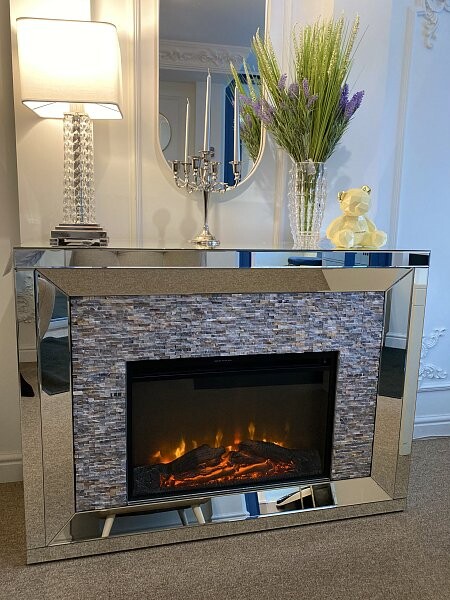 Камин декоративный серебристый Fireplace - изображение 1