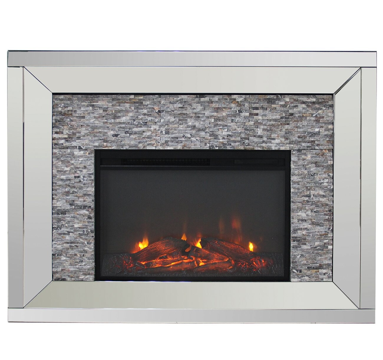 Камин декоративный серебристый Fireplace - изображение 2