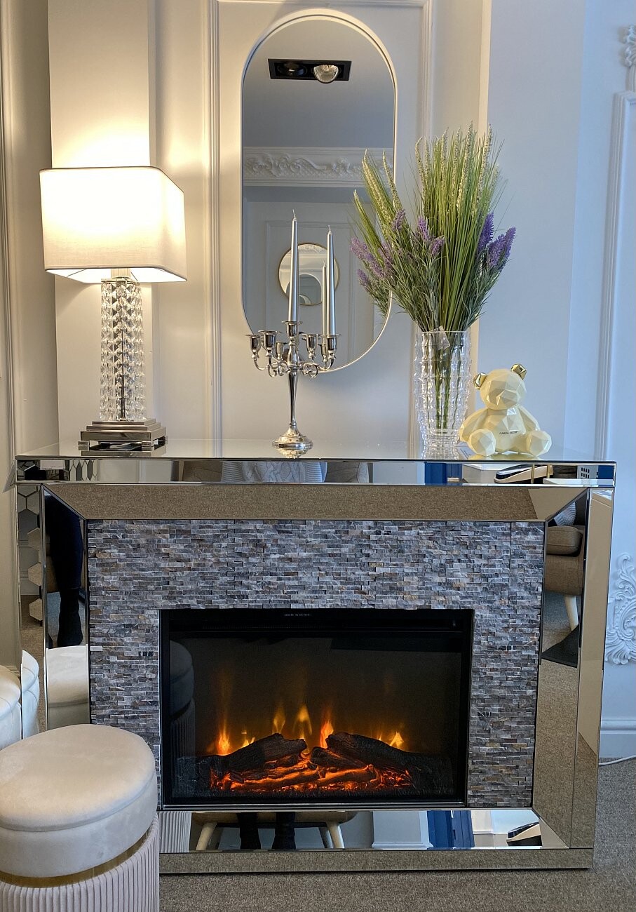 Камин декоративный серебристый Fireplace - изображение 4