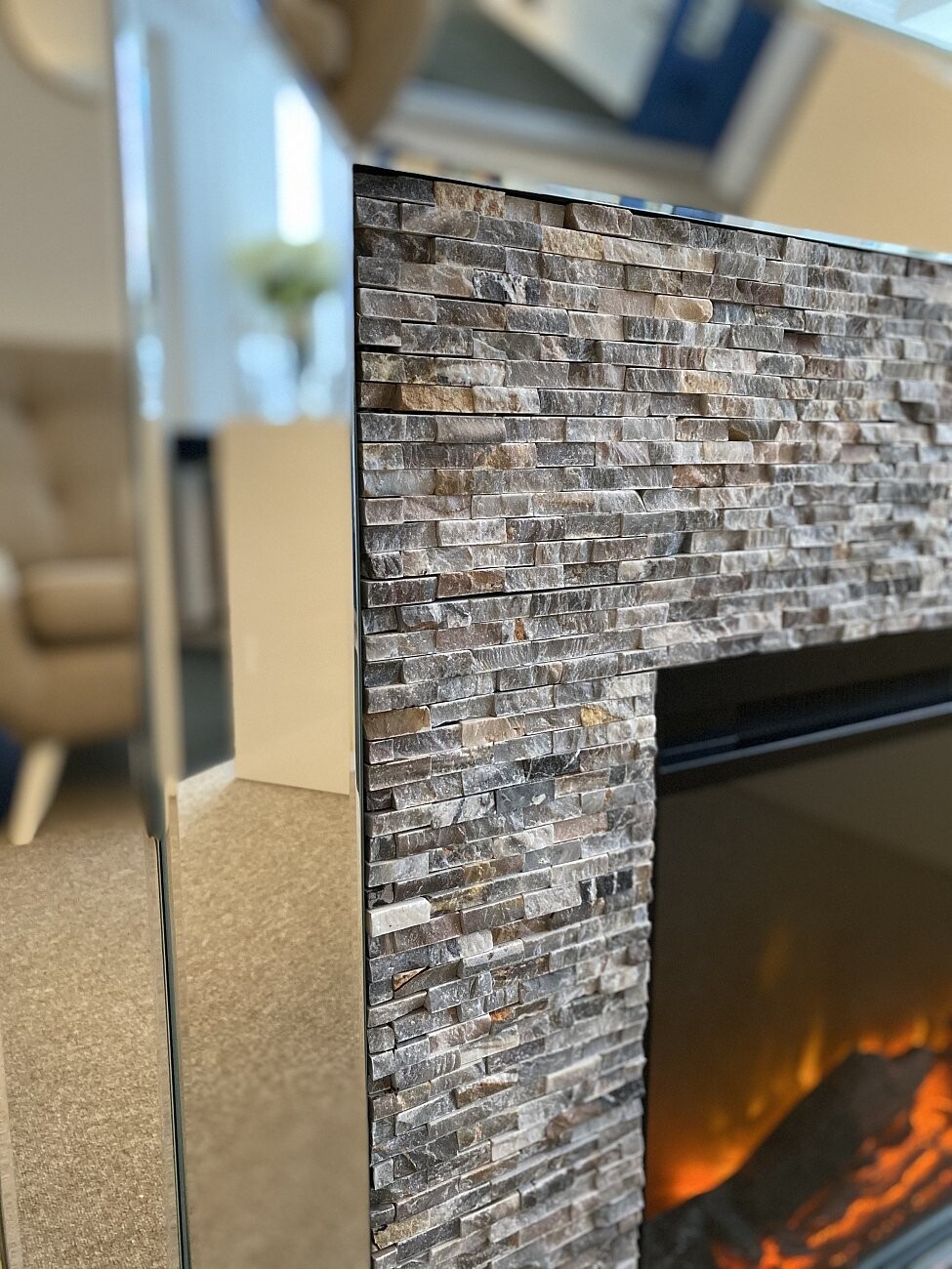 Камин декоративный серебристый Fireplace - изображение 5