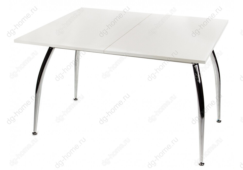 Обеденный стол раздвижной белый с ножками хром 110х60-120 см Miss белый
