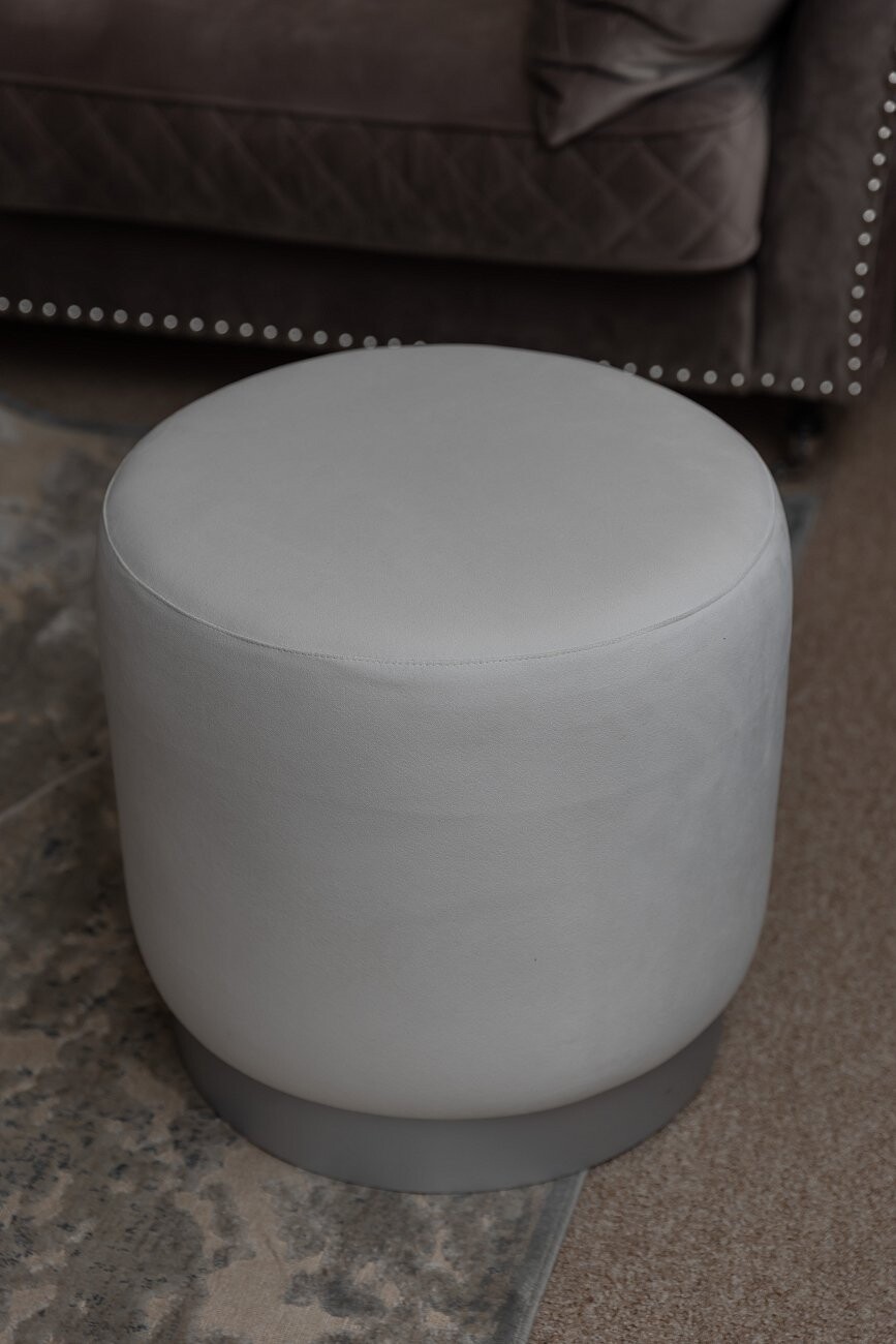 Пуф Osman белый с серебром - изображение 2