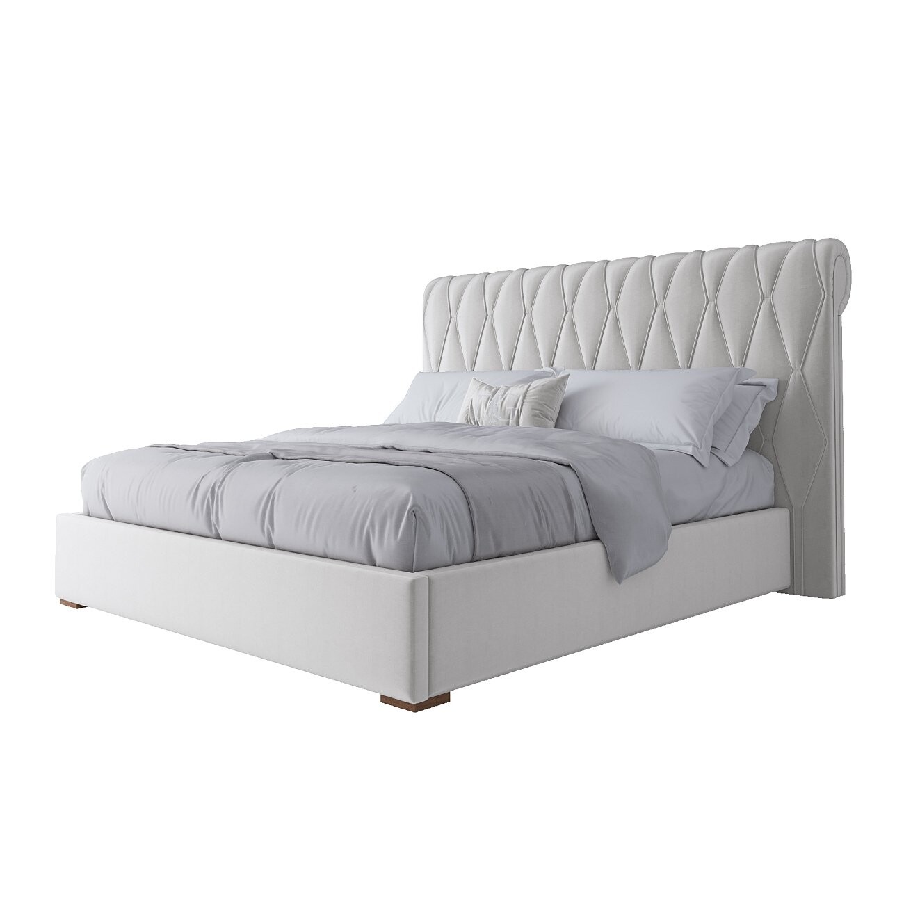 Кровать двуспальная 180х200 молочная  Bluemoon - изображение 2