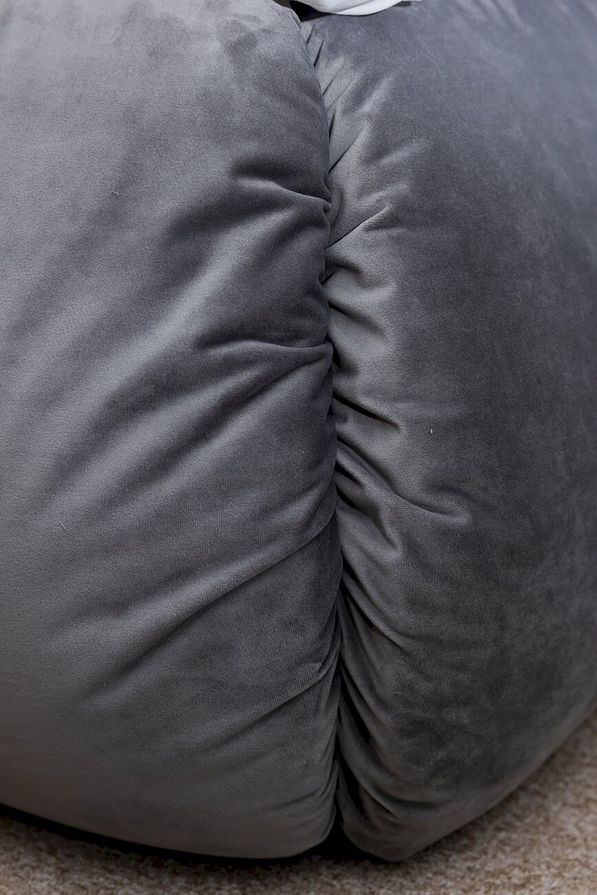 Кровать двуспальная с мягким изголовьем 160х200 серая Mobili - изображение 4