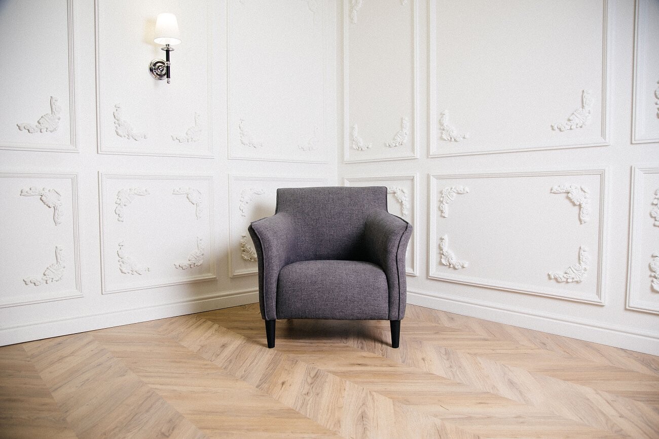 Кресло серое с гнутыми подлокотниками Gordon Byron - изображение 7