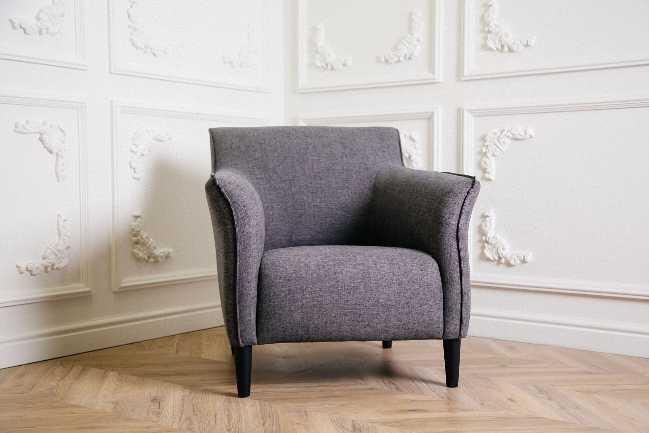 Кресло серое с гнутыми подлокотниками Gordon Byron - изображение 8