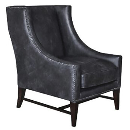 Кресло кожаное с мягкими подлокотниками черное Bella от RVAstley