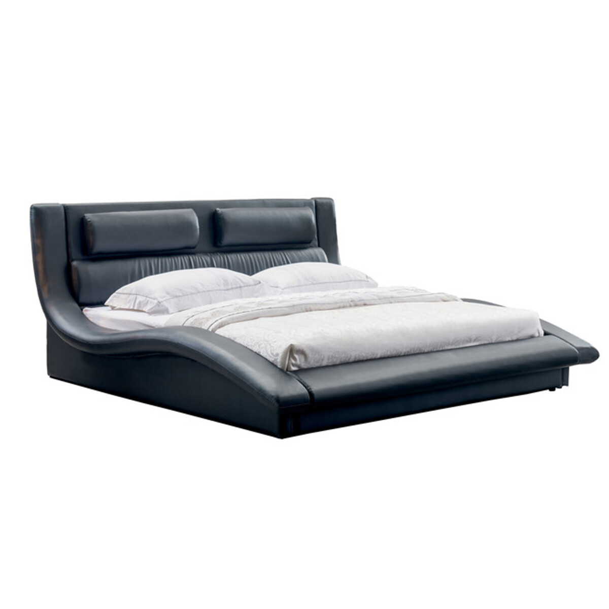 Кровать двуспальная 160х200 из экокожи черная Mars - изображение 2