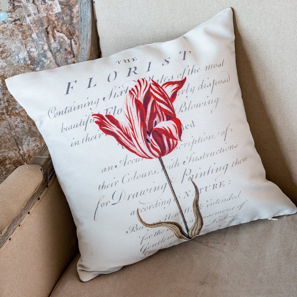 Подушка декоративная мультиколор/беж  "Тюльпаномания" версия "Август навсегда" - изображение 2