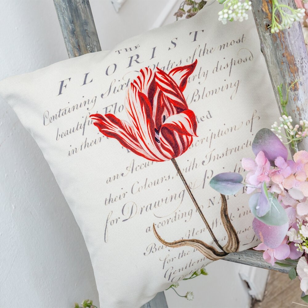 Подушка декоративная мультиколор/беж  "Тюльпаномания" версия "Август навсегда" - изображение 3