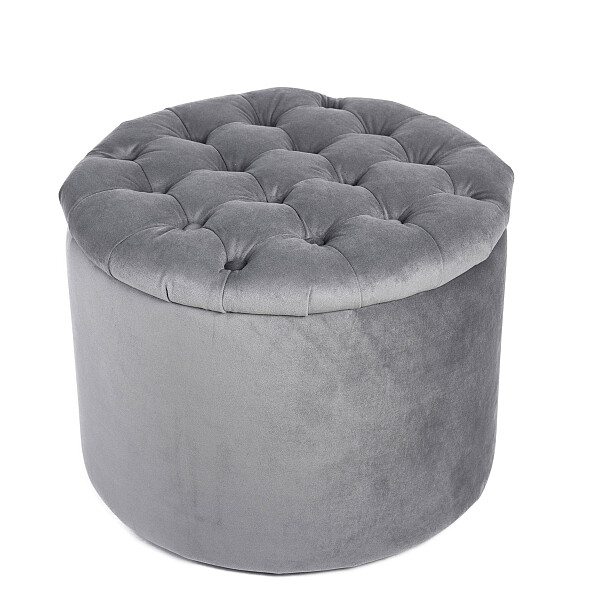 Пуф WOODEN круглый светло-серый - изображение 1