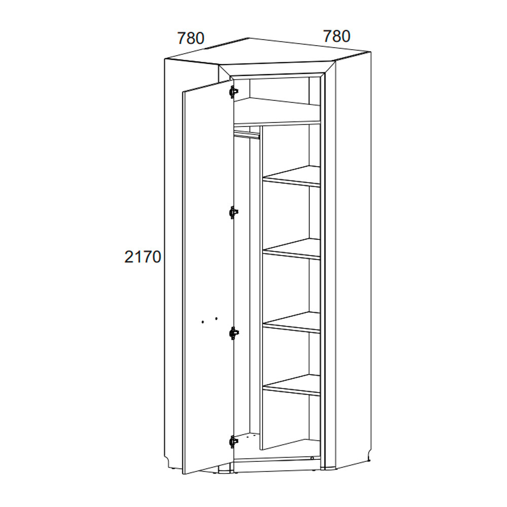 Угловой шкаф 780 на 780