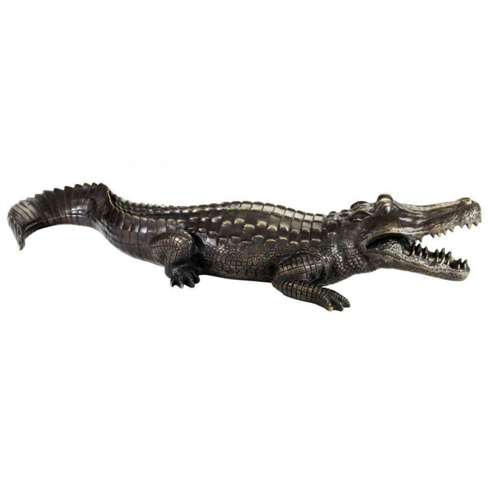 Статуэтка декоративная металлическая 67х12,5 см черная Crocodile 