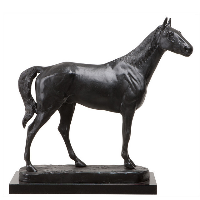 Статуэтка декоративная металлическая 57х58 см черная Horse Rodondo