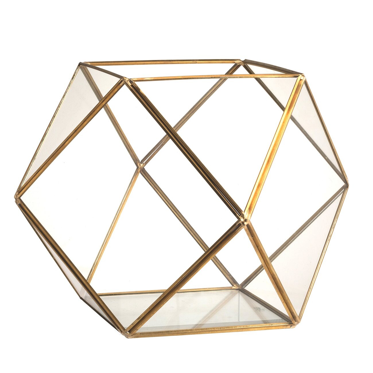 Флорариум стеклянный с золотом в винтажном стиле Crystal Shape - изображение 5