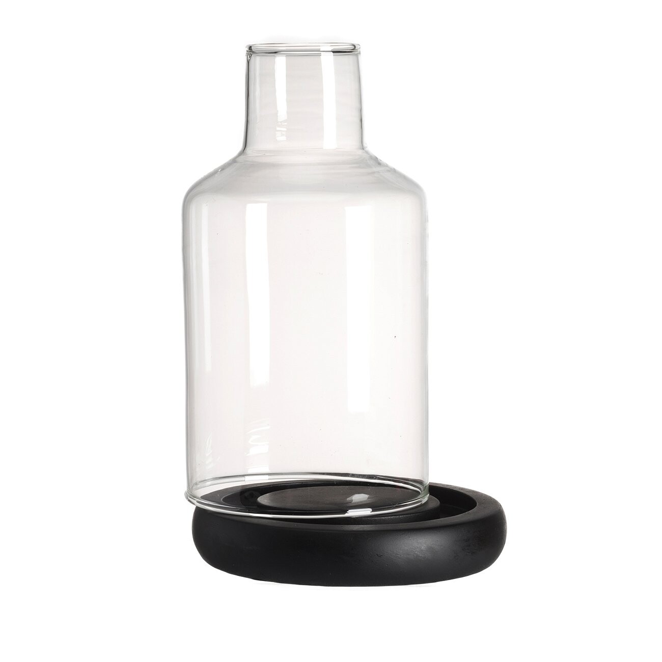 Подсвечник стеклянный на черной подставке "Бутылка" - изображение 2