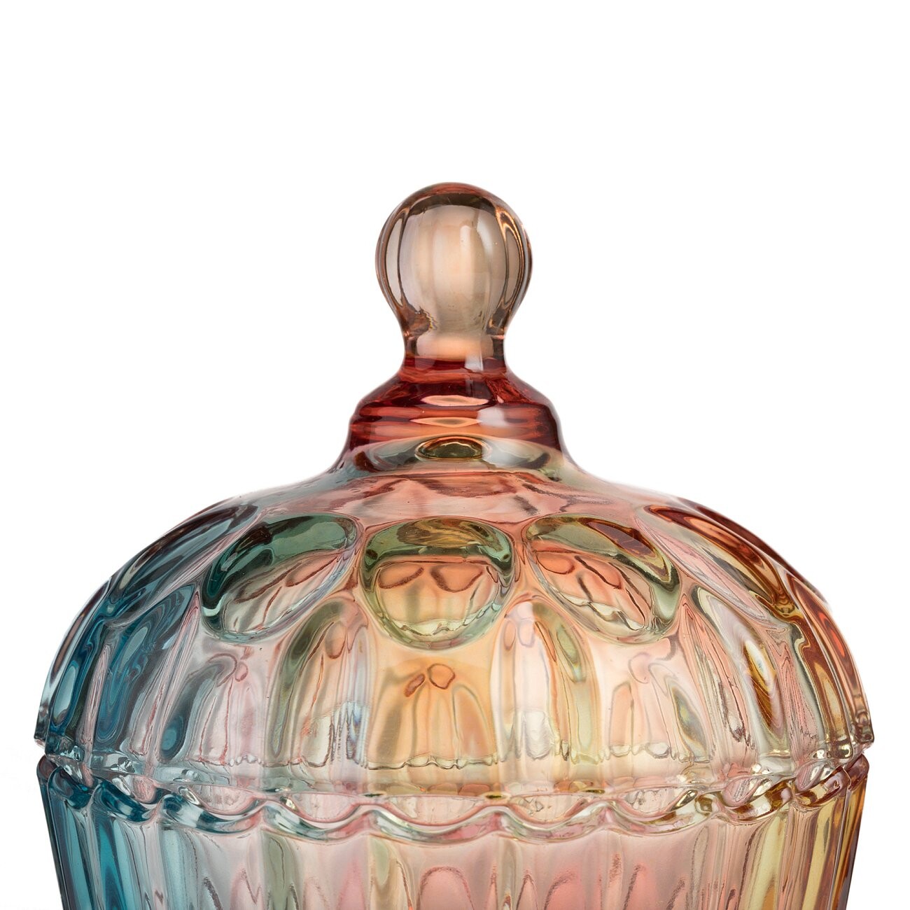 Подсвечники стеклянные с крышкой 2 шт красно-зеленые "Цвета радуги" - изображение 3