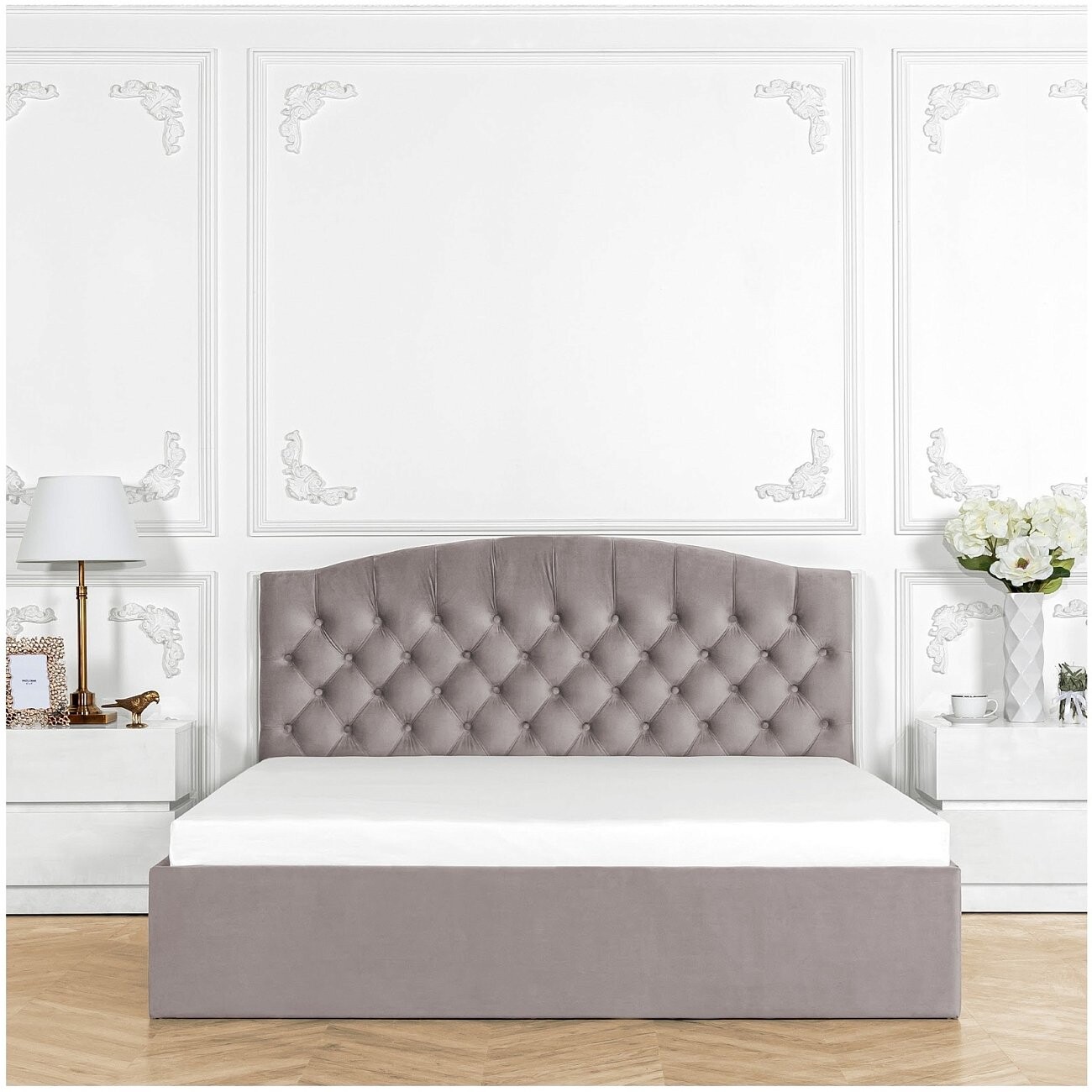 Кровать двуспальная с подъемным механизмом и ящиком для белья 180х200 мокко Грация - изображение 7