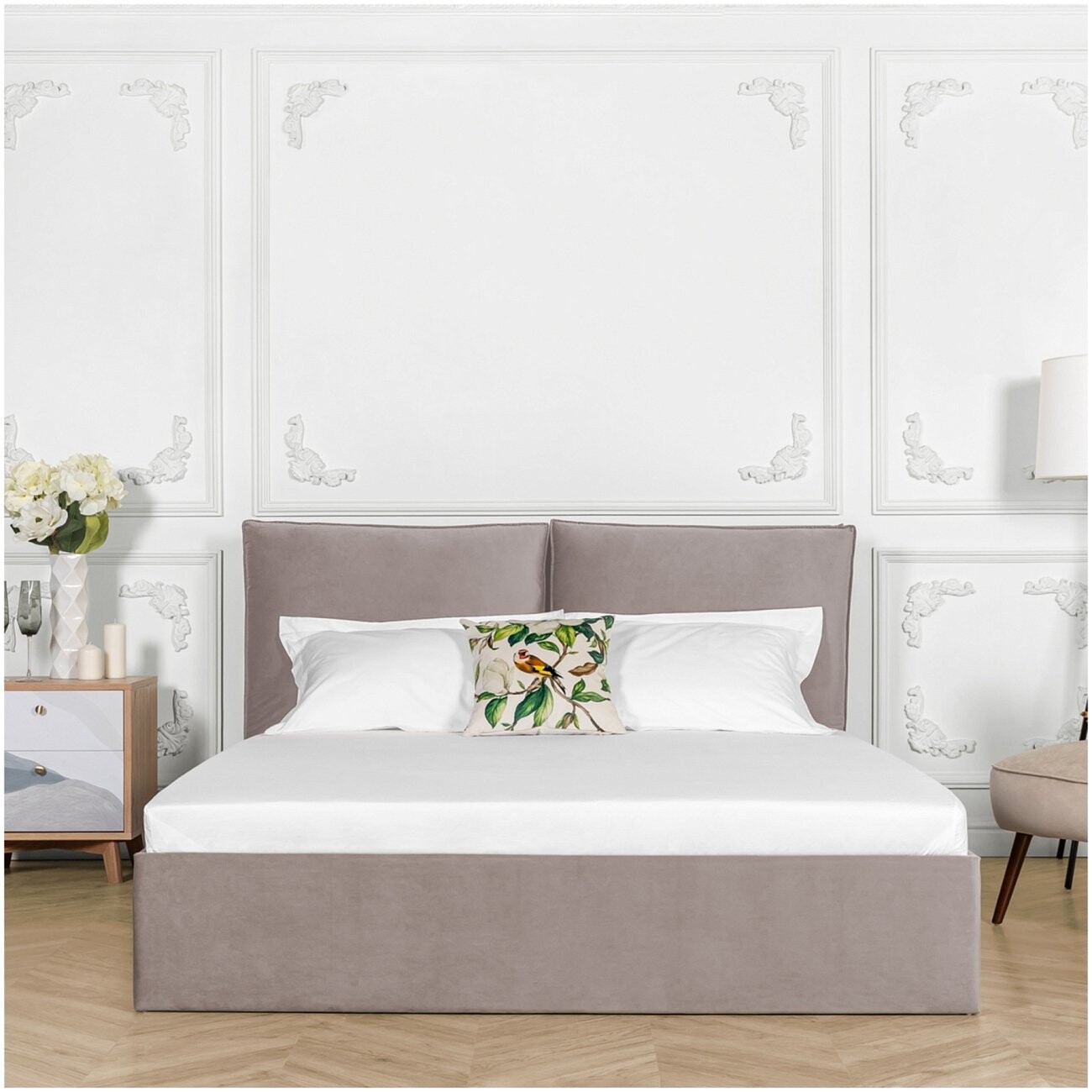 Кровать двуспальная с подъемным механизмом и ящиком для белья 180х200 мокко Эстетика - изображение 5