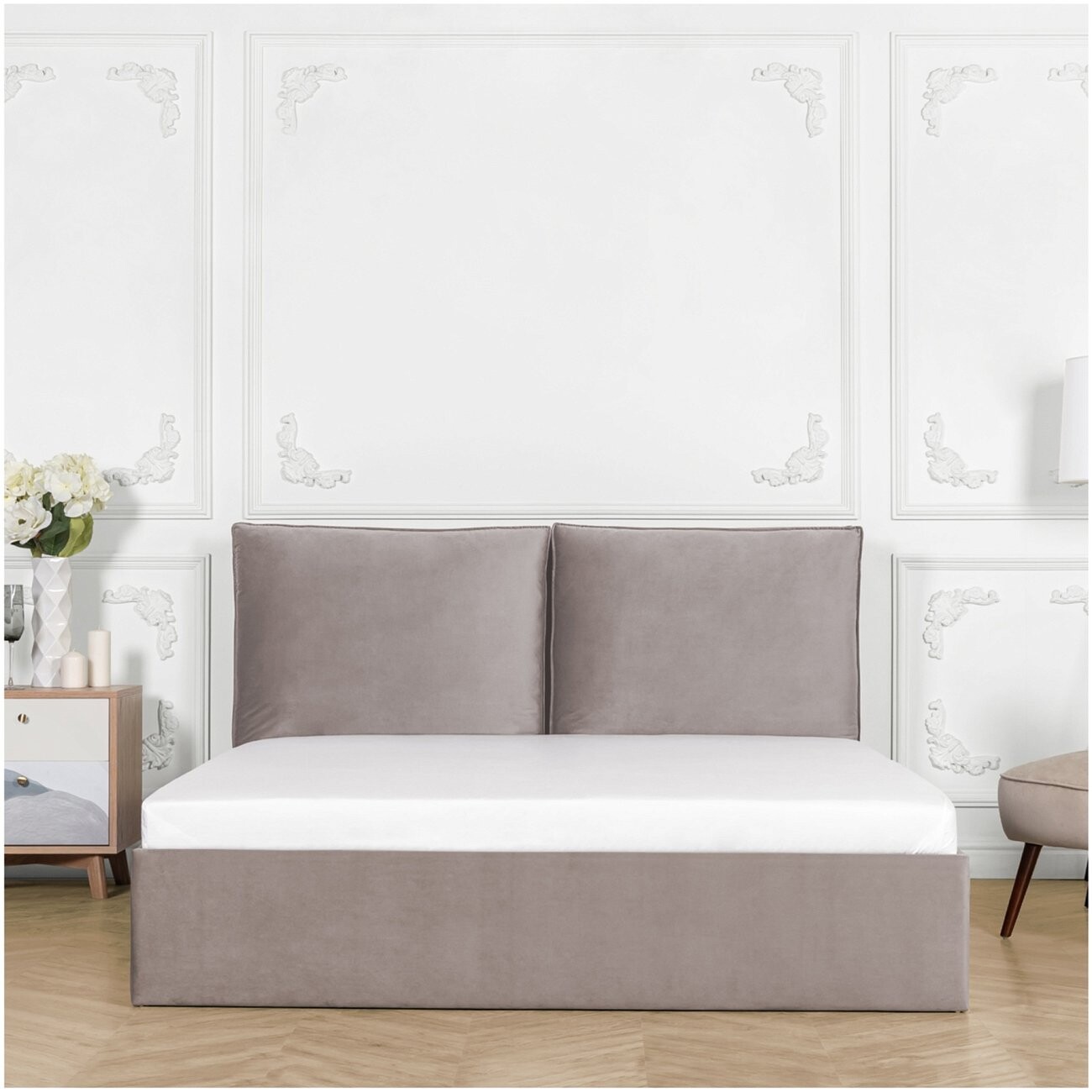 Кровать двуспальная с подъемным механизмом и ящиком для белья 180х200 мокко Эстетика - изображение 7