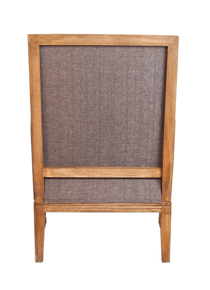 Кресло с деревянными подлокотниками серое Coolman grey