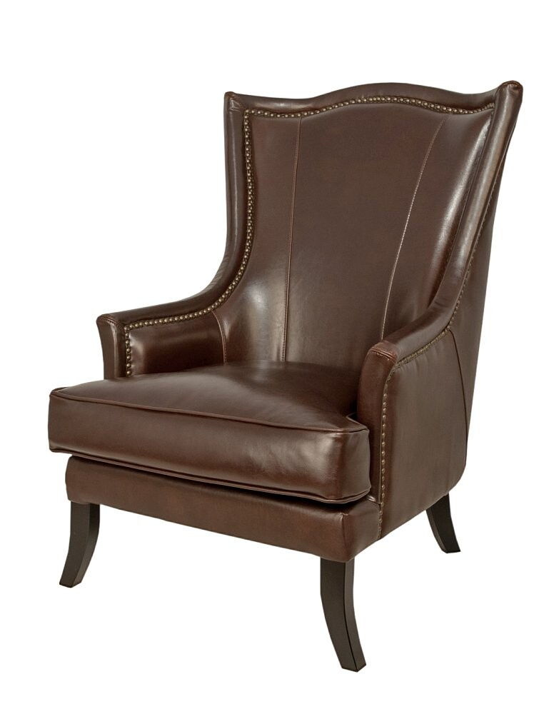 Кресло с мягкими подлокотниками коричневое Chester