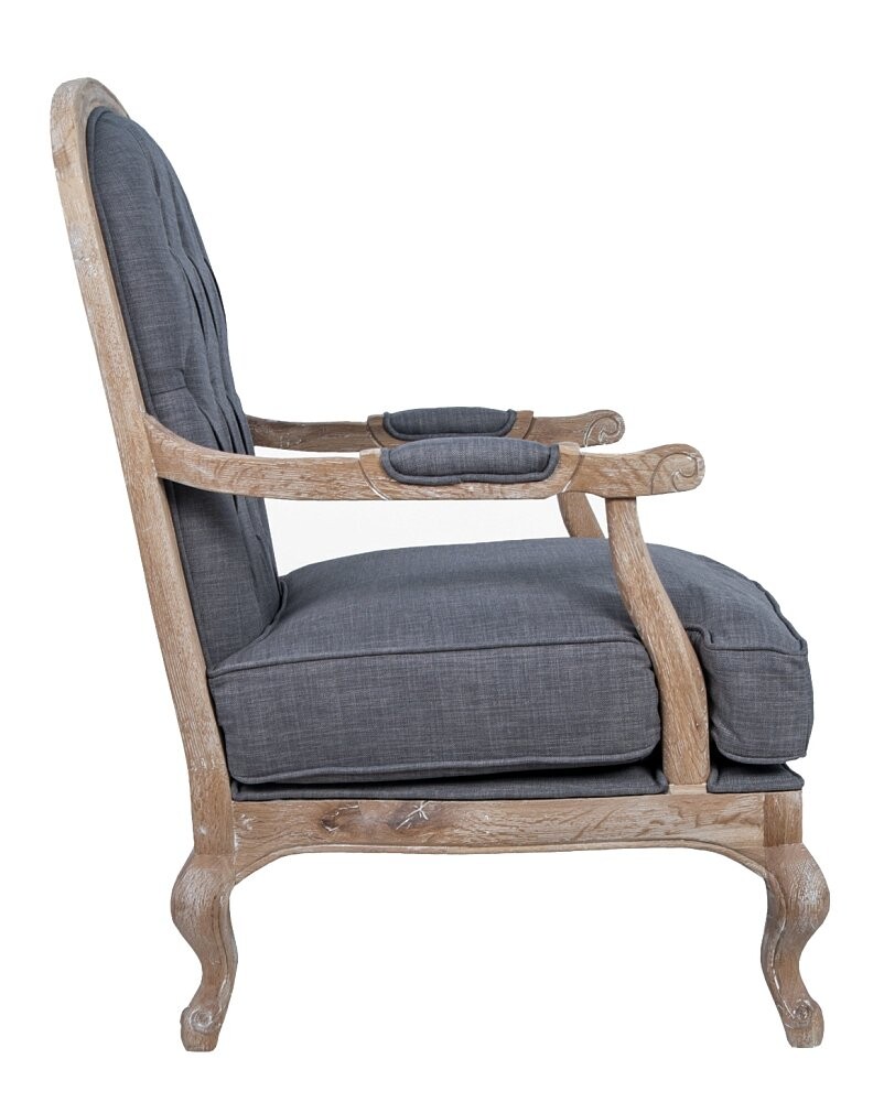 Кресло классическое серое со стяжкой Honesta
