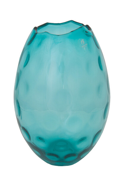 Ваза декоративная голубая Blue Glass Vase - изображение 1