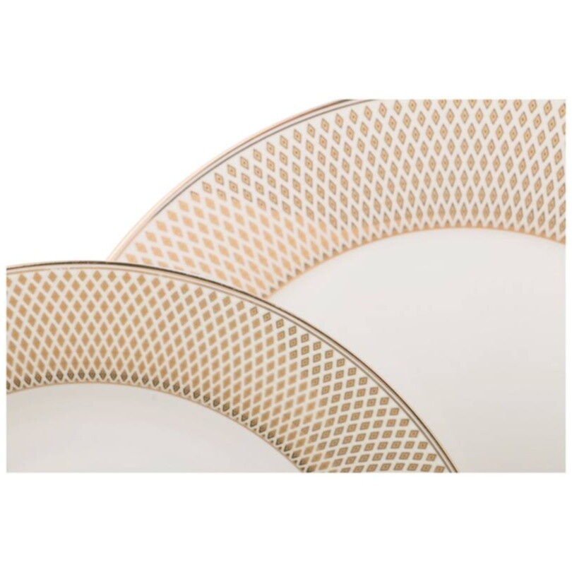 Сервиз столовый фарфоровый на 6 персон 23 предмета белый, бежевый Lefard - изображение 4