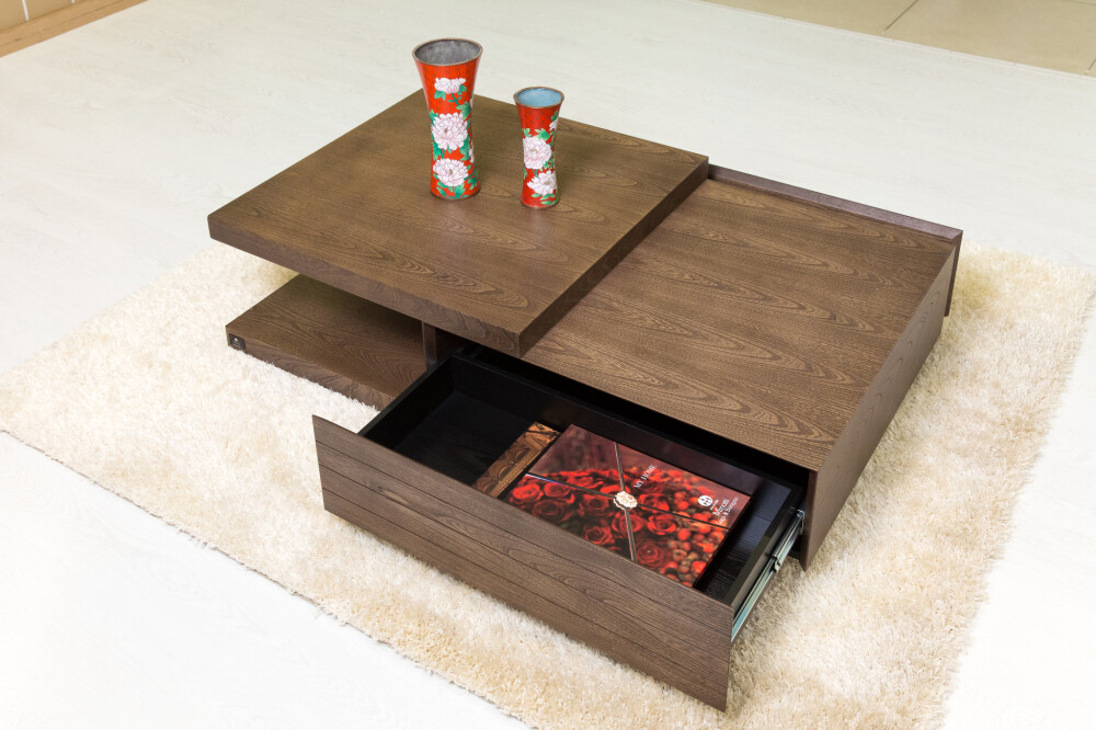 Журнальный столик деревянный с полкой 120 см Vision