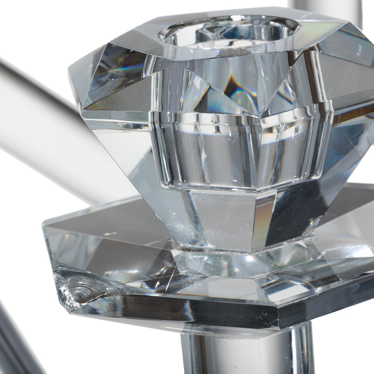 Подсвечник стеклянный прозрачный высокий на 5 свечей Branson - изображение 4