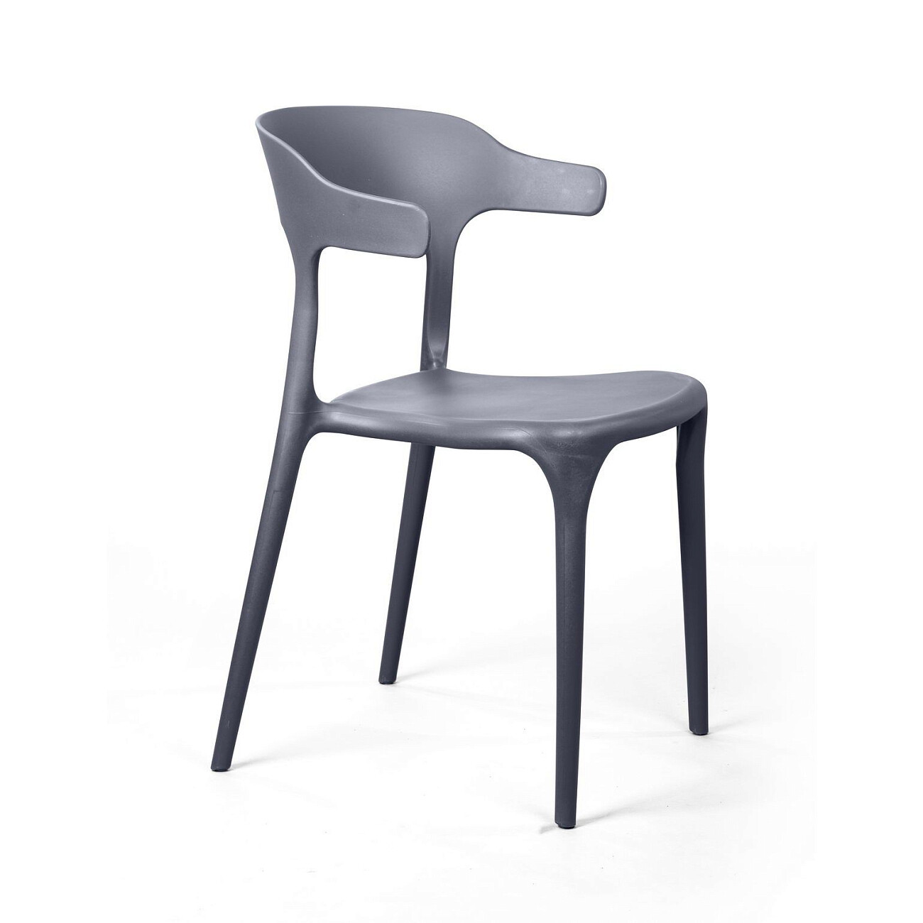 Стул обеденный пластиковый серый Leo - изображение 2
