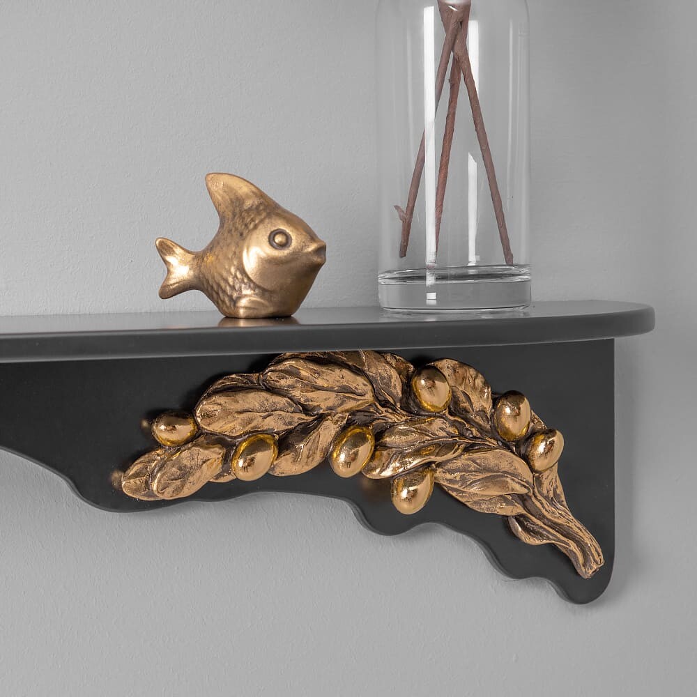 Полка деревянная черная, бронза Oliva Branch Atmosfera - изображение 3