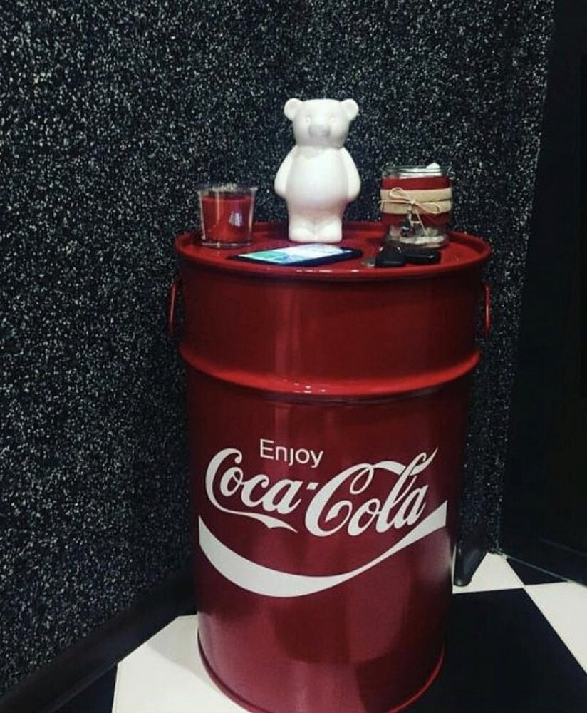 Бочка металлическая декоративная Coca-cola
