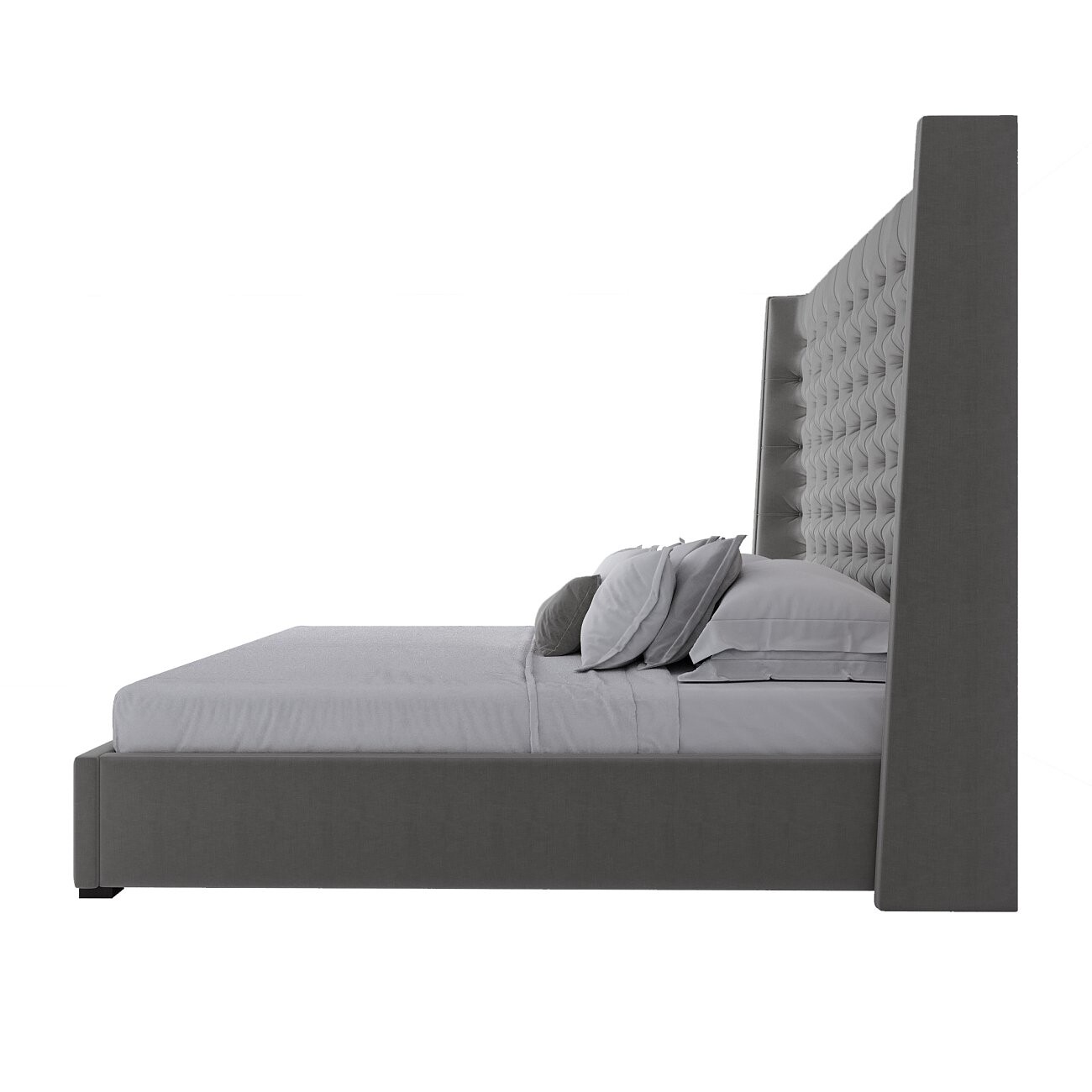 Кровать евро 200х200 серая Jackie King - изображение 3