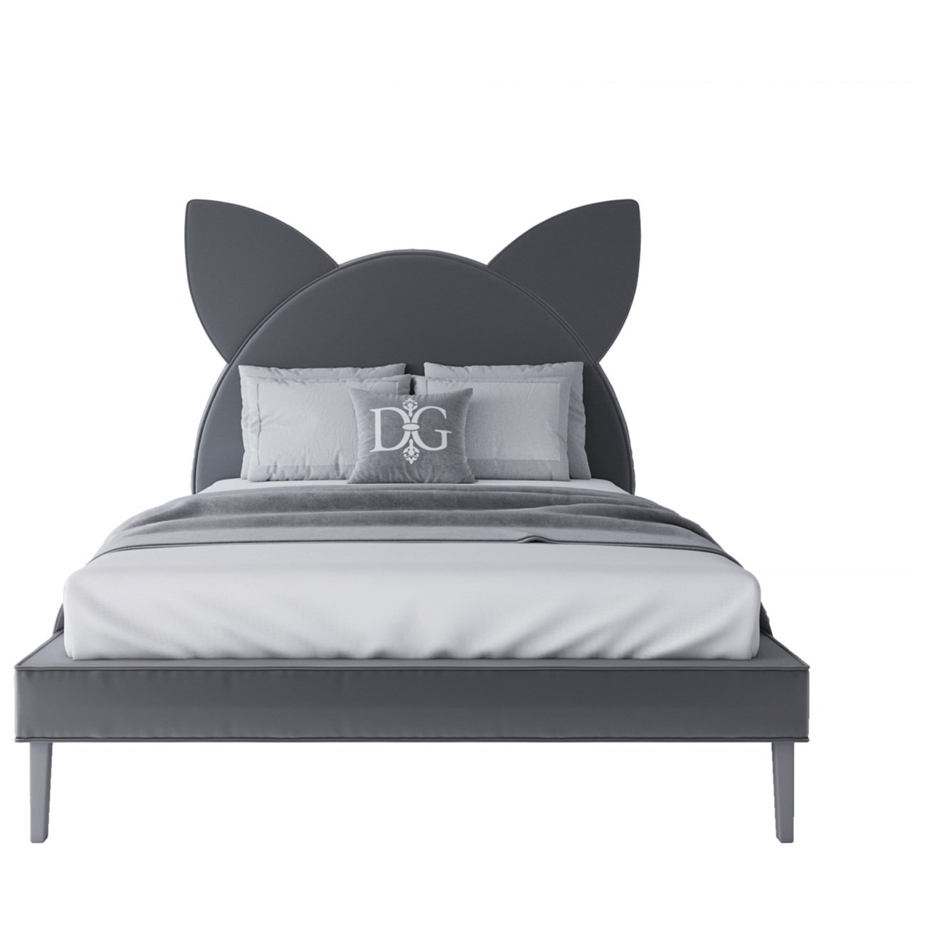 Кровать детская 140х200 серая Kitty - изображение 2