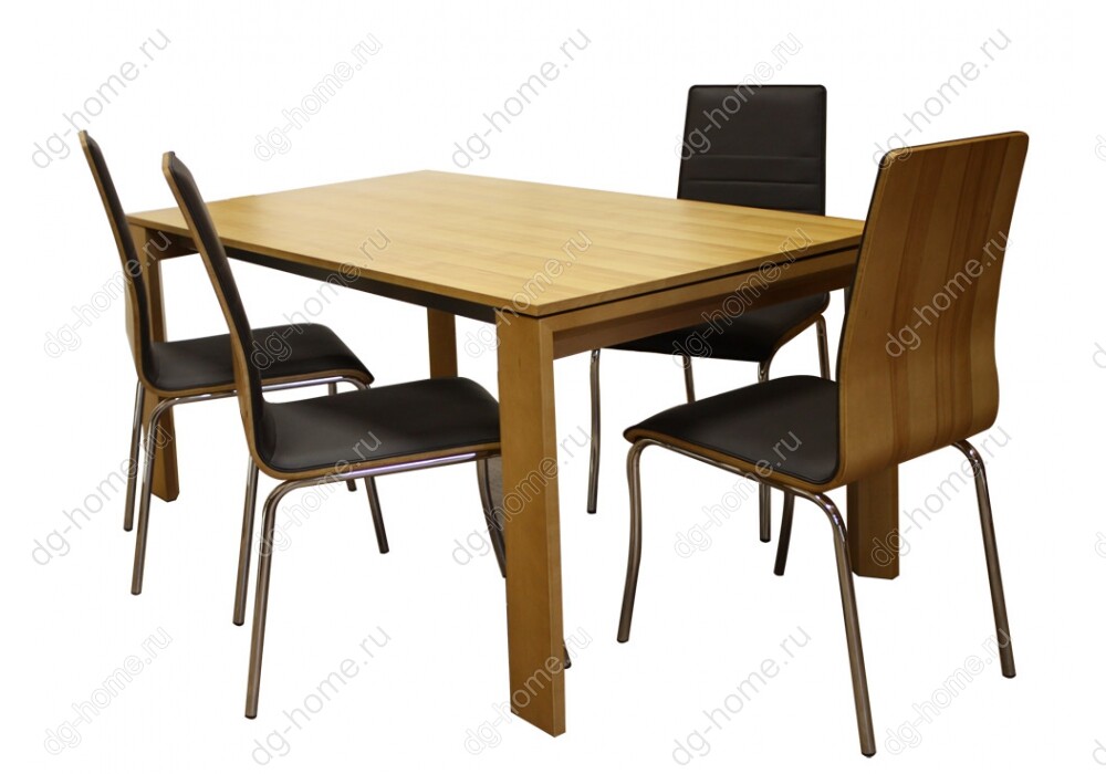 Обеденный стол раздвижной деревянный 160-220 см орех 1117