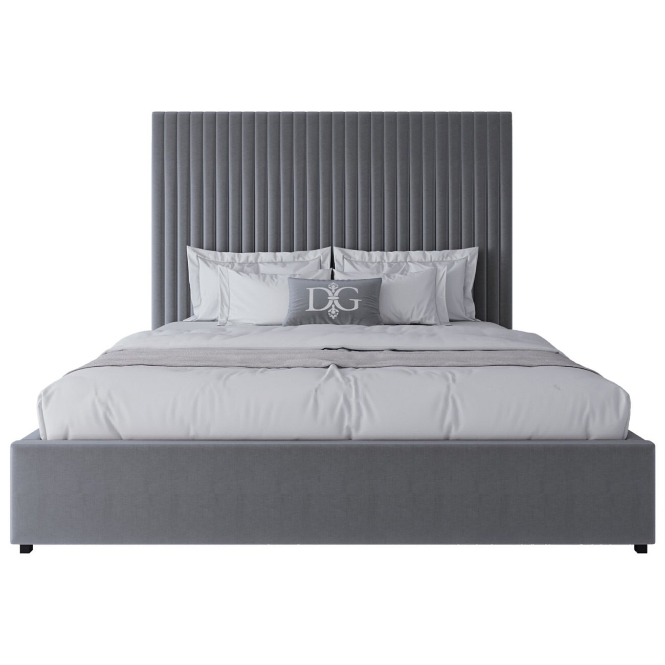 Кровать Mora двуспальная 180х200 серо-бежевая - изображение 2