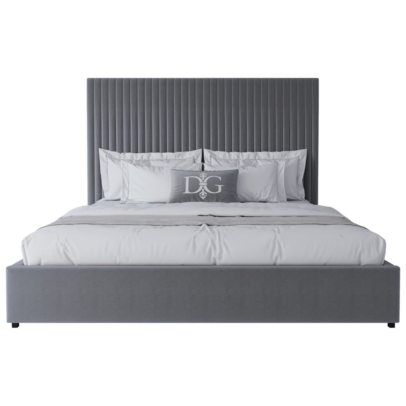 Кровать евро 200х200 серая Mora - изображение 3