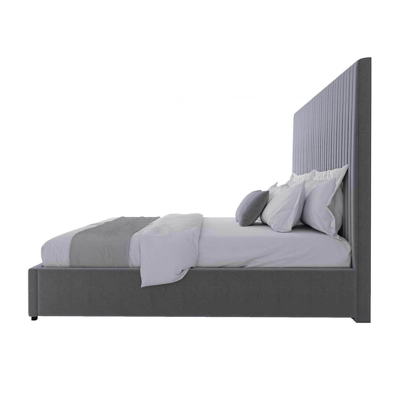 Кровать евро 200х200 серая Mora - изображение 4