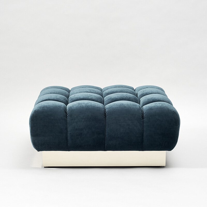 Пуфик квадратный синий со стежкой 90 см Bubble - изображение 3