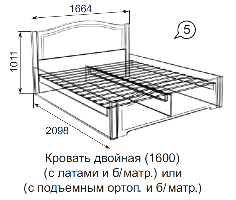 Кровать виктория белый глянец