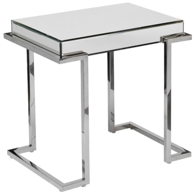  столик металлический с зеркальной столешницей хром KFG130 .